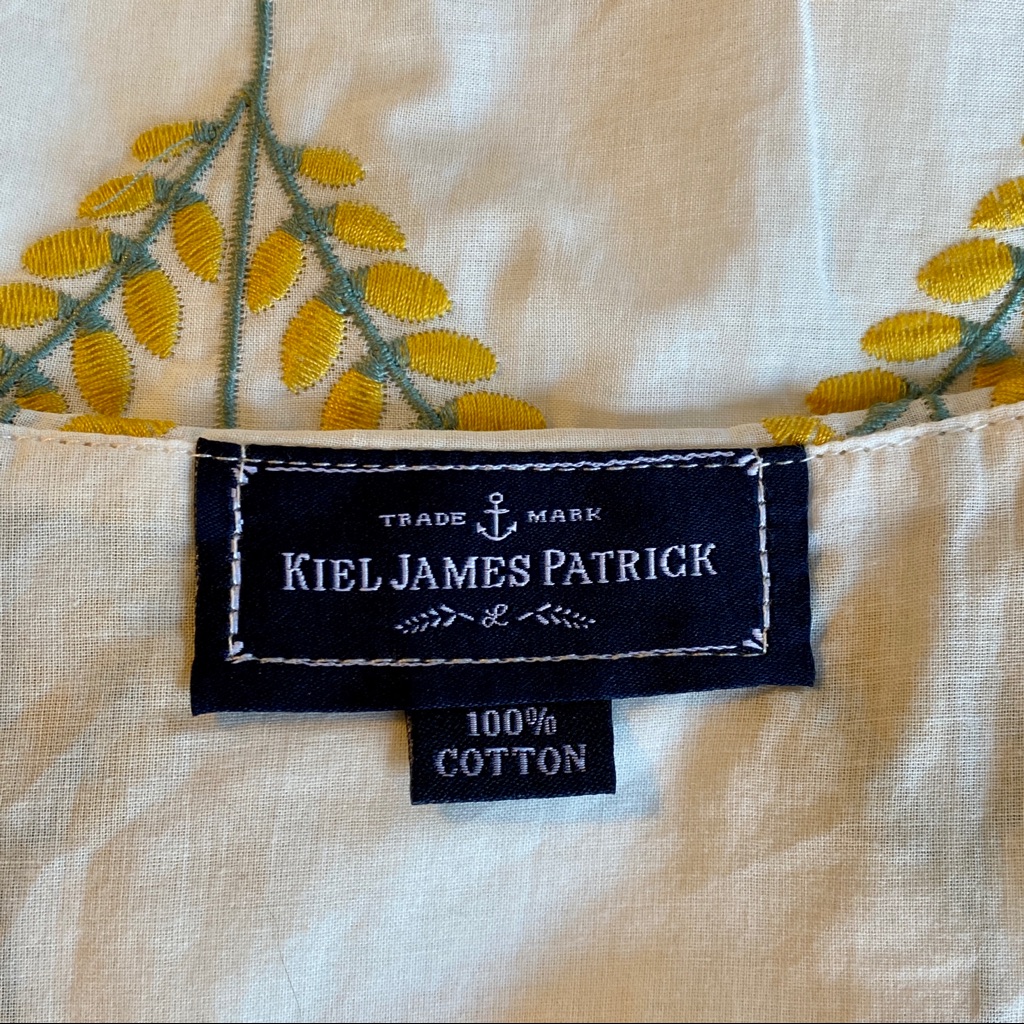 Kiel James Patrick Yellow Flower Shift Dress Cotton Floral Sleeveless L 10 12 — image 8 of 8